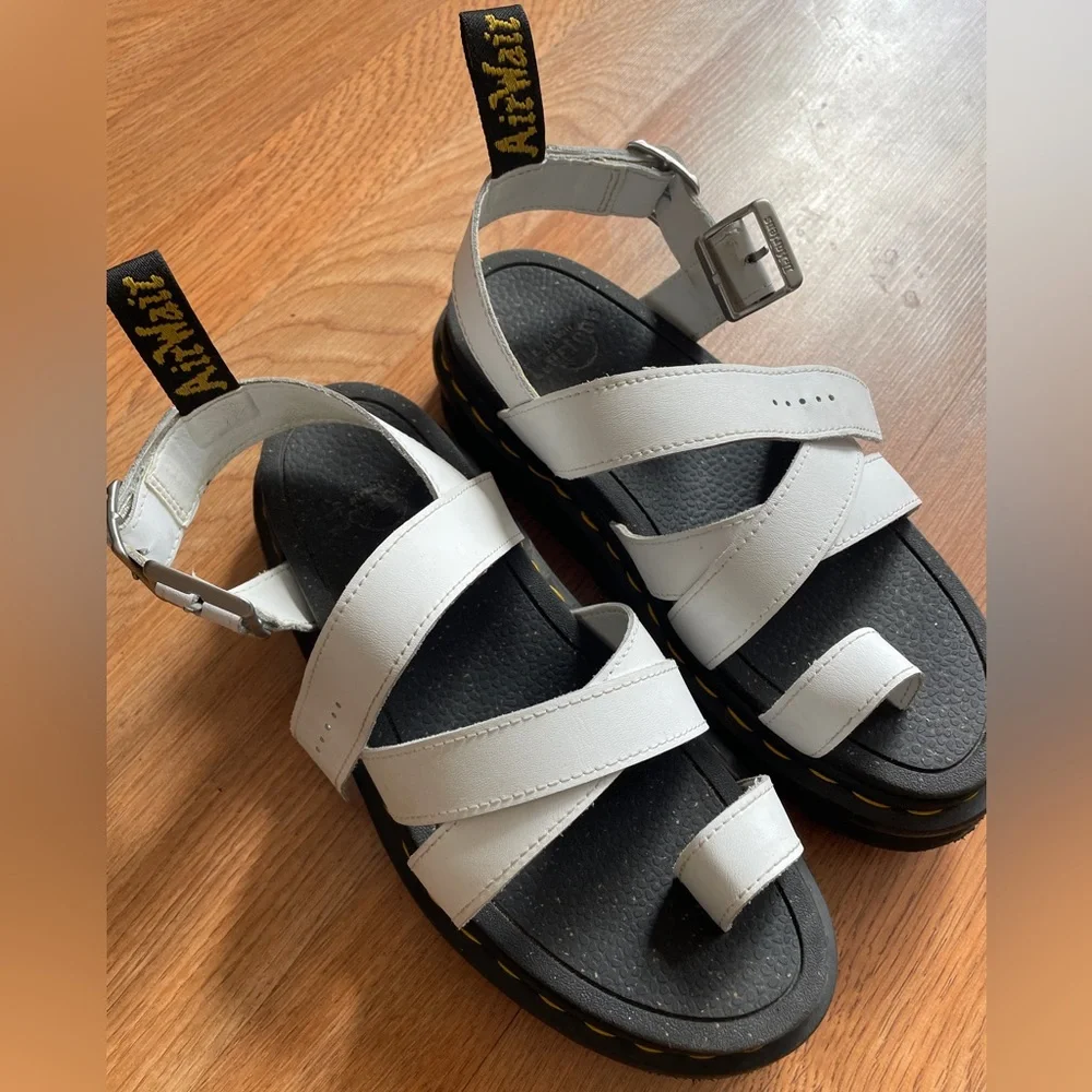 Dr. Martens White and Black Platform Sandals - Picture 10 of 10